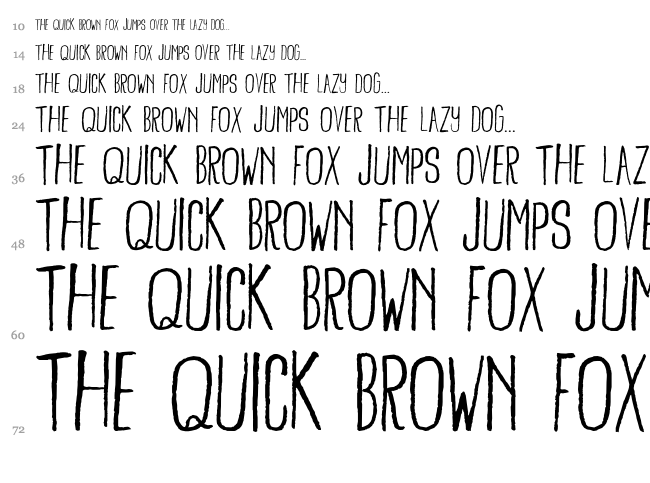 Bamboo Brisk font waterfall